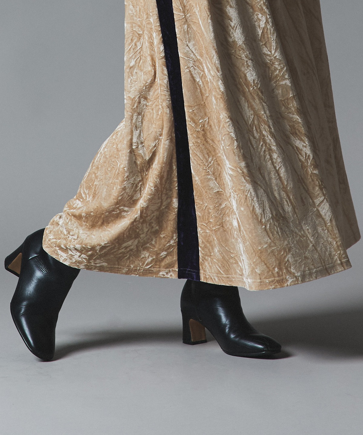 【予約販売】クラッシュベロアサイドラインスカート 全4色