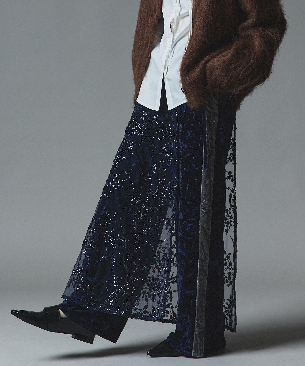 クラッシュベロアサイドラインパンツ 全4色