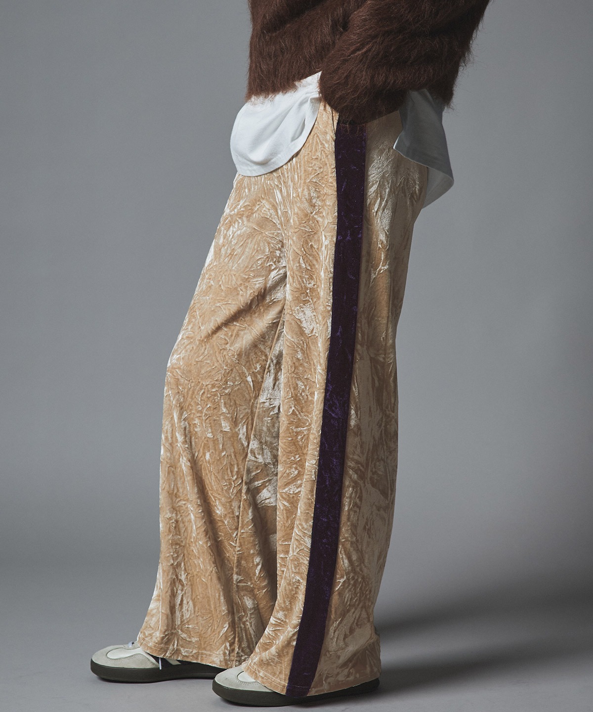 クラッシュベロアサイドラインパンツ 全4色