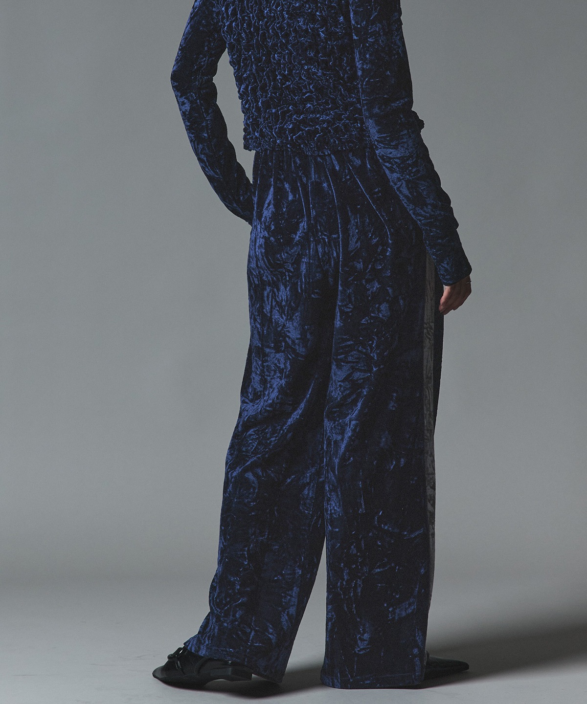 クラッシュベロアサイドラインパンツ 全4色