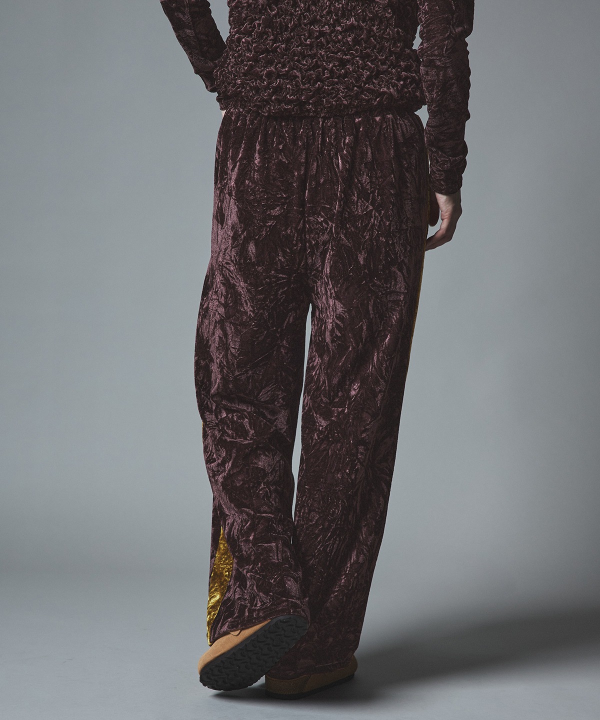 クラッシュベロアサイドラインパンツ 全4色