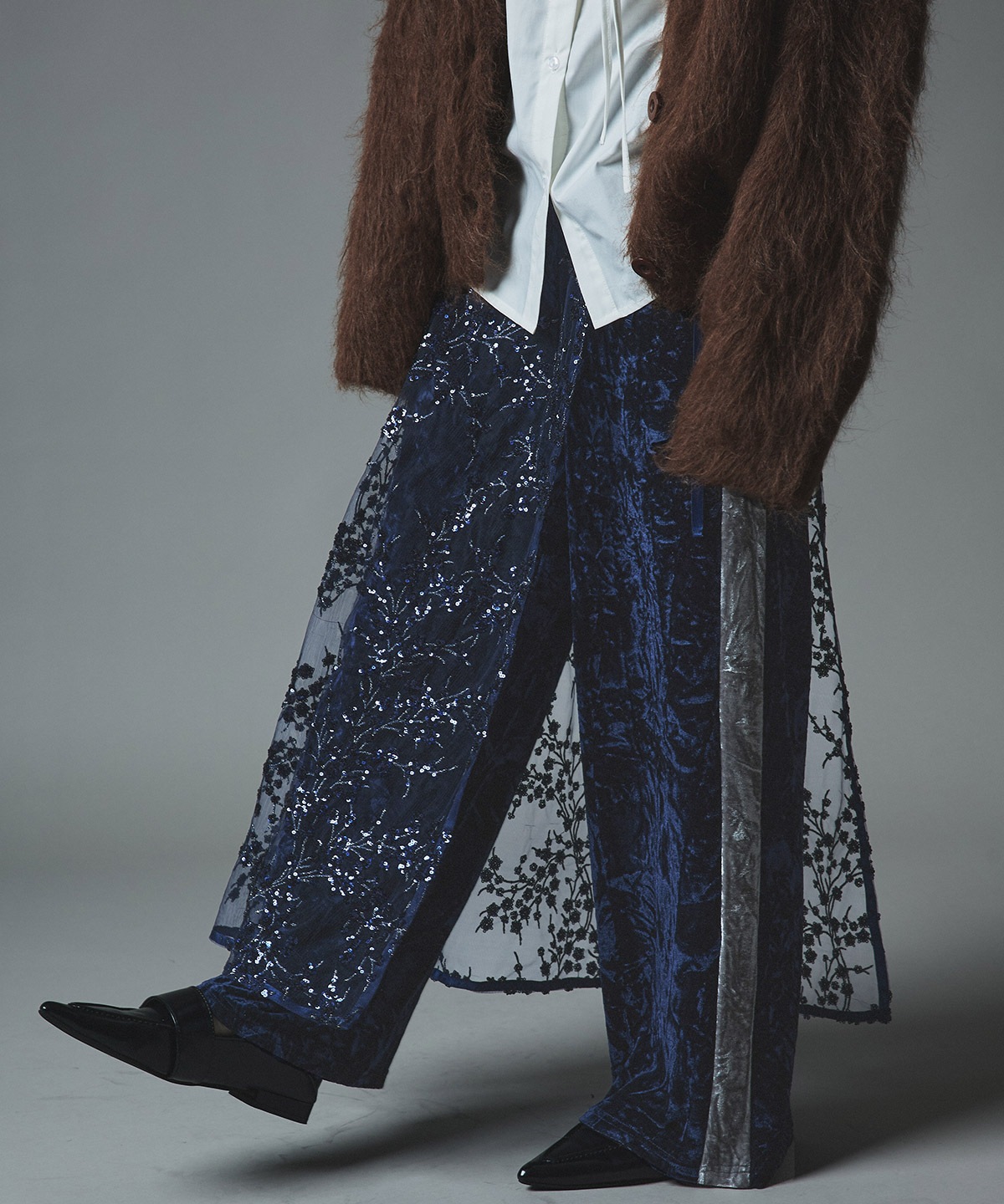 クラッシュベロアサイドラインパンツ 全4色