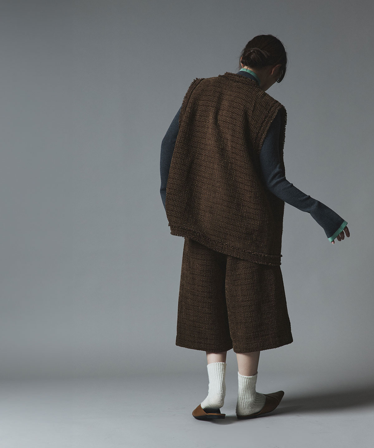 ウールミックスツイードオーバーベスト | アウター,ベスト | W:Huku