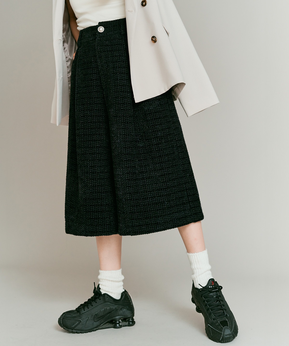 ルーニィ新品紙タグ付き⭐️洗える❗️ツイード調バミューダパンツハーフパンツ ルーニィ24年新品紙タグ付き⭐️洗える❗️ツイード調バミューダパンツ