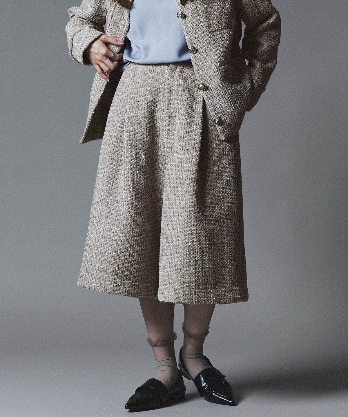 ウールミックスツイードバミューダパンツ | ボトムス,パンツ | W:Huku