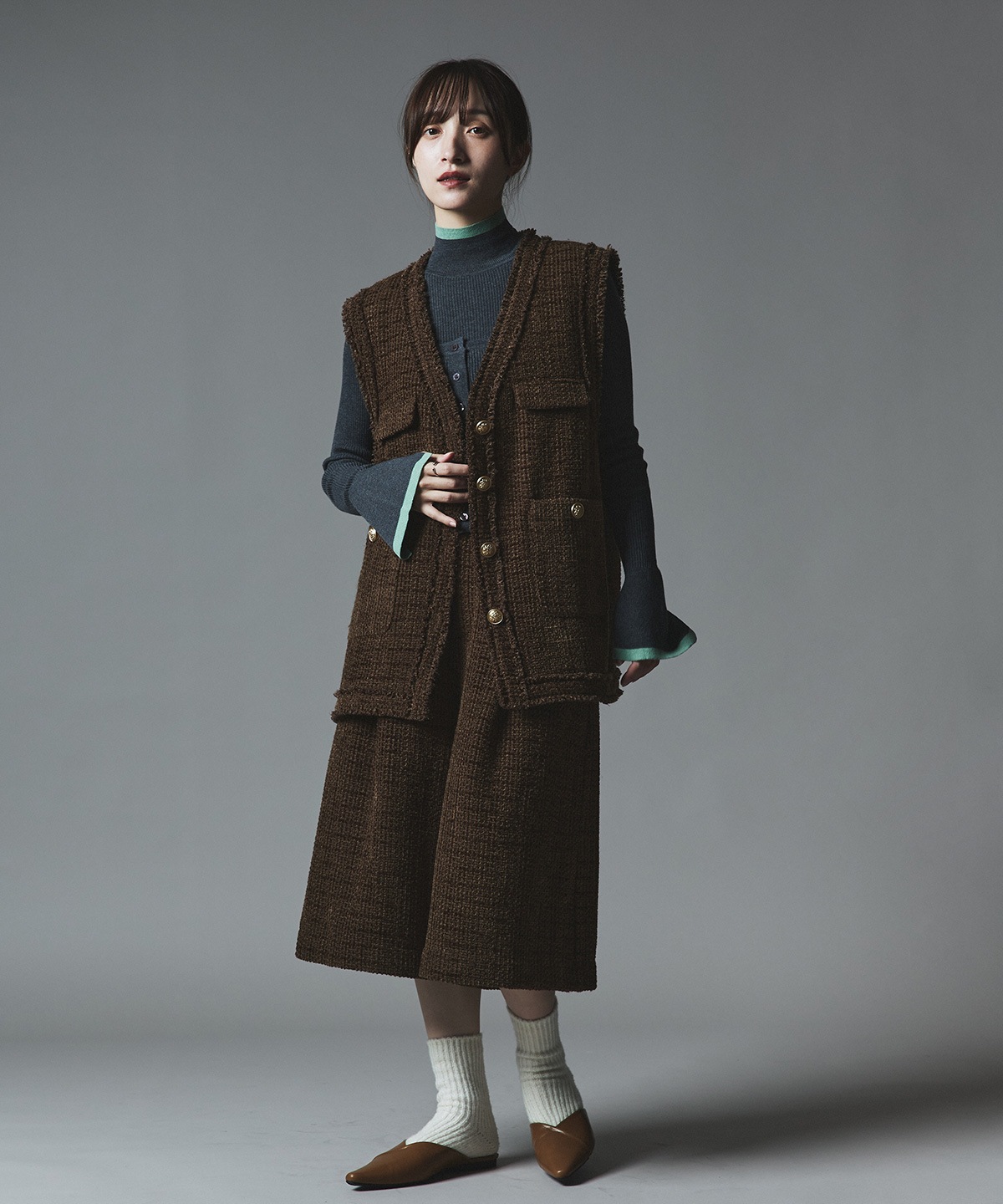 ウールミックスツイードバミューダパンツ | ボトムス,パンツ | W:Huku