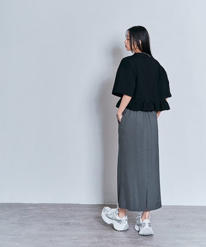 メランジツイルギャザースカート 全3色 2サイズ 【SALE】