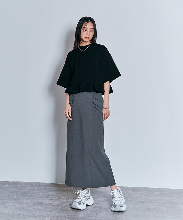 メランジツイルギャザースカート 全3色 2サイズ 【SALE】 | ボトムス