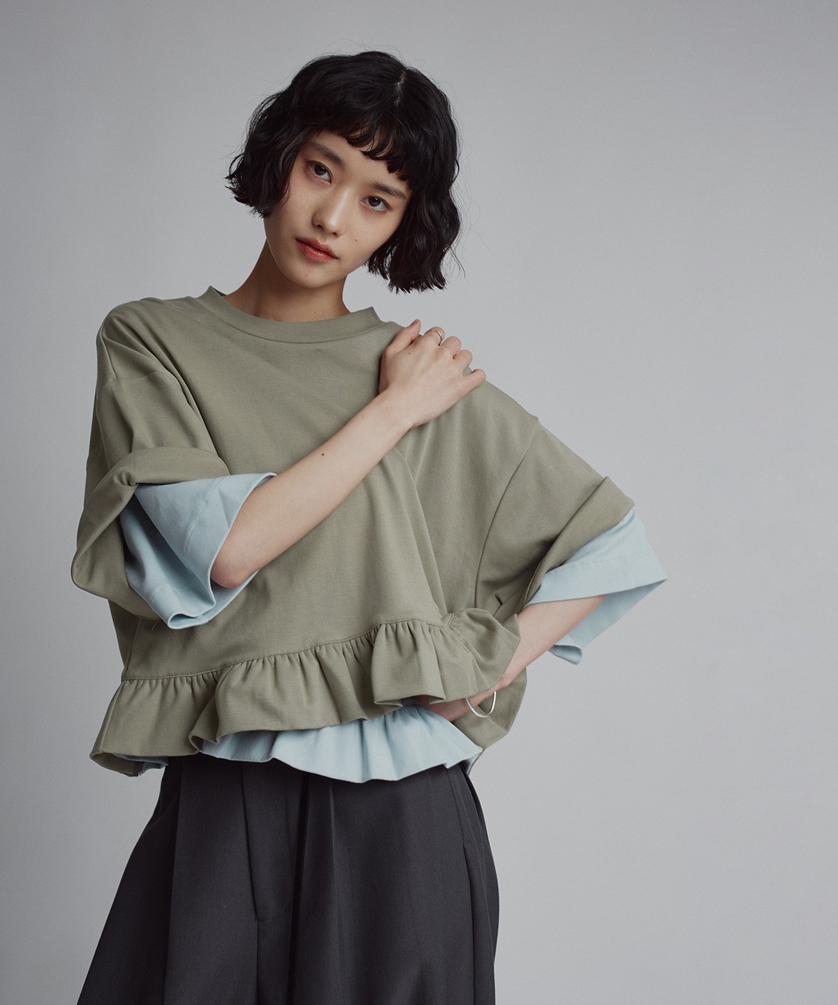 コットンハーフスリーブフリルTシャツ | すべての商品 | W:Huku