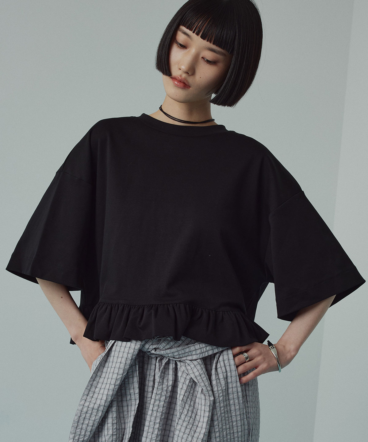 コットンハーフスリーブフリルTシャツ | トップス | W:Huku