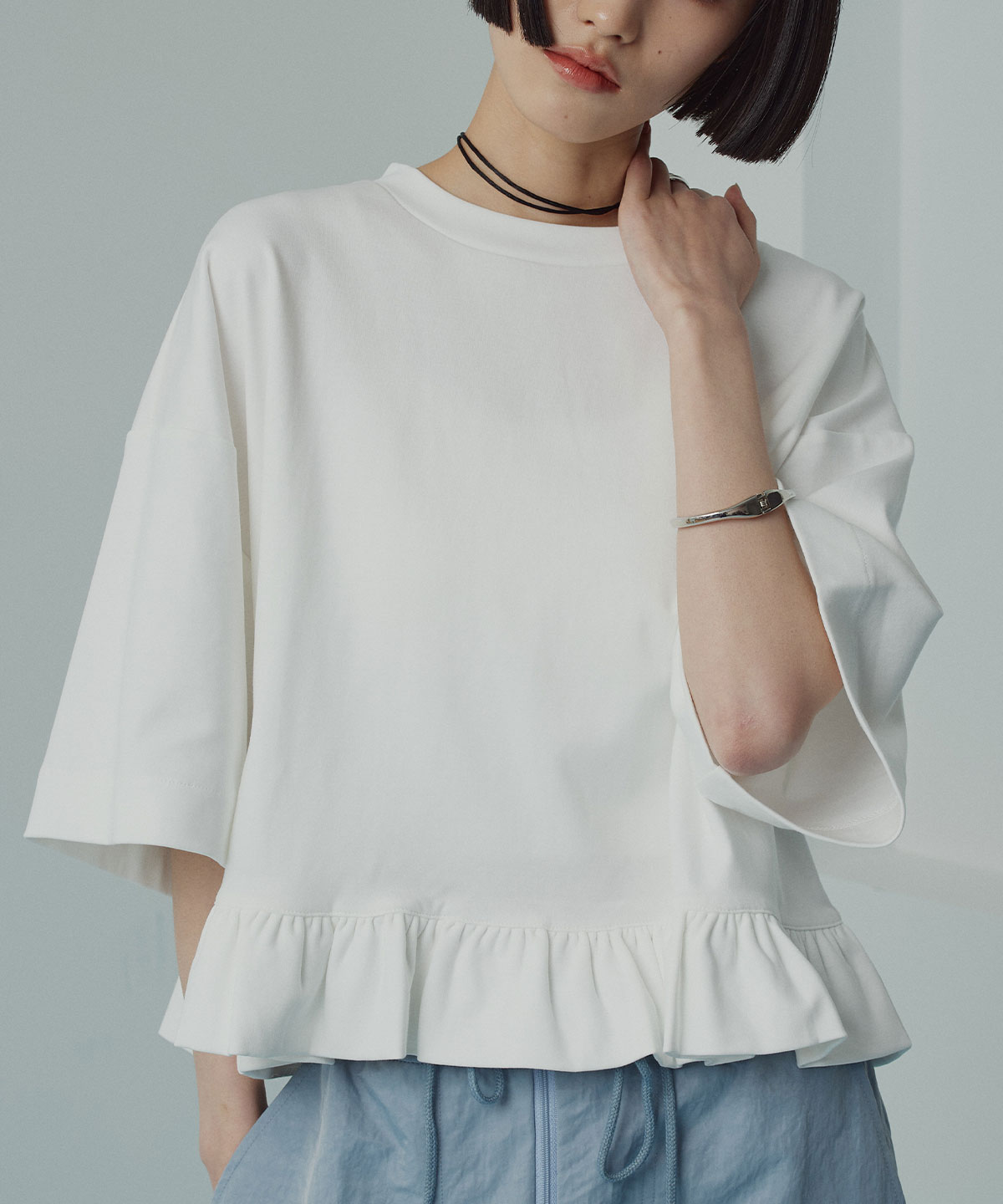 コットンハーフスリーブフリルTシャツ | すべての商品 | W:Huku