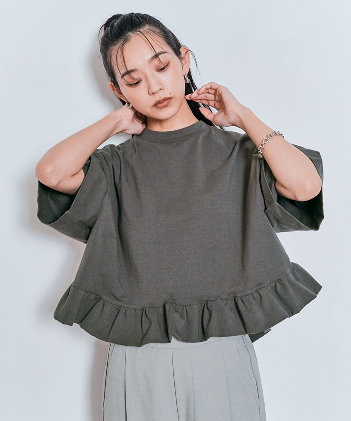 コットンハーフスリーブフリルTシャツ | すべての商品 | W:Huku