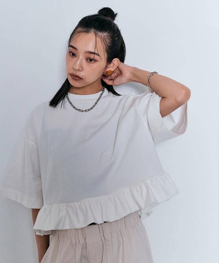 ハーフスリーブフリルTシャツ 全4色 【SALE】 | トップス