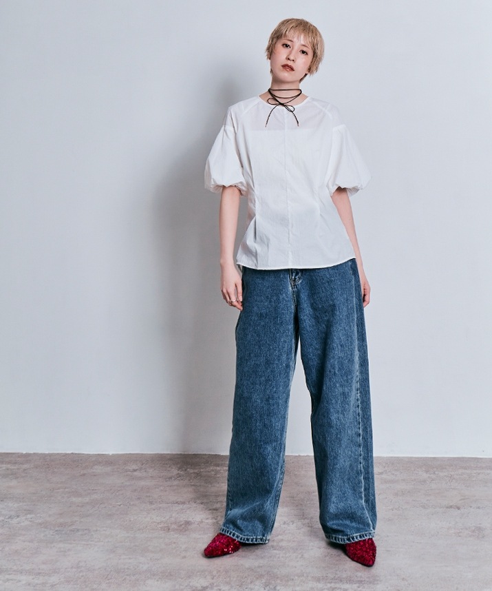パフスリーブシャーリングラッシュガード 全3色 2サイズ 【SALE】
