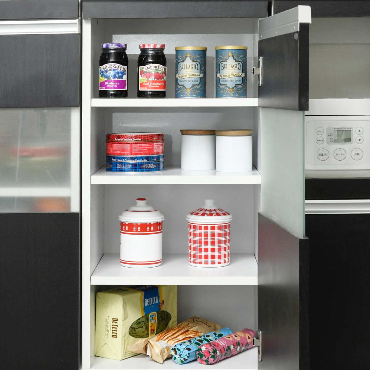 kibaco | 隙間ミニキッチン食器棚 キャビネット W40×H90 奥行40 4段