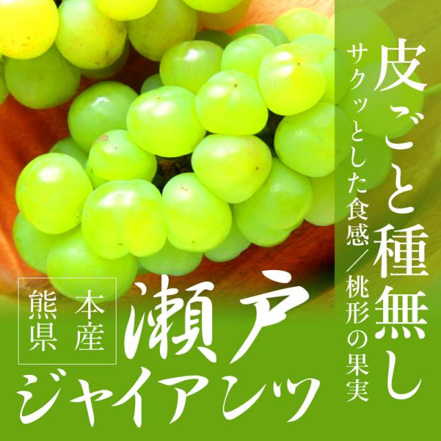 種無しで皮ごと食べられる、高級ぶどう【瀬戸ジャイアンツ】