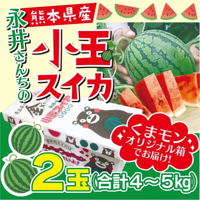 【ご予約商品】熊本 植木 小玉すいか「ひとりじめ」2玉入（合計４～５㎏）