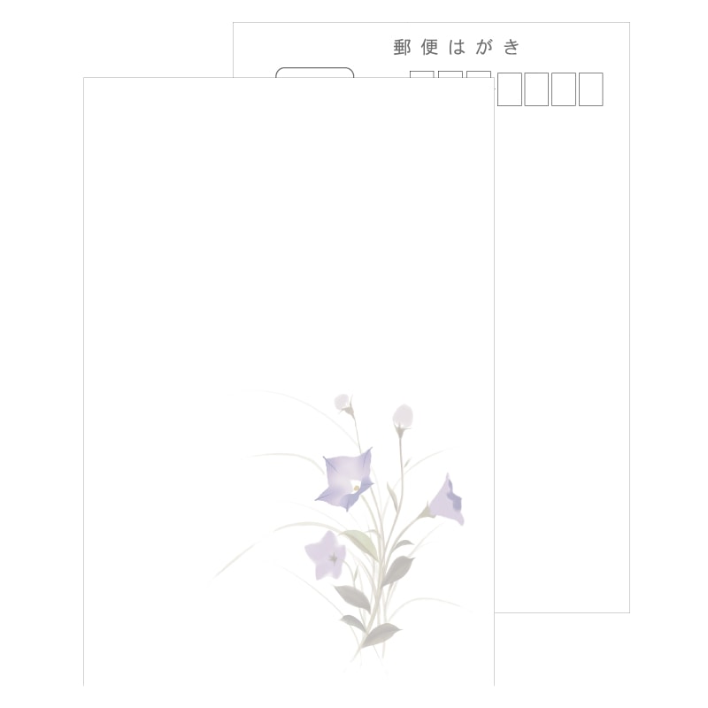 はがき用紙 絵柄 桔梗 キキョウ 20枚 喪中 寒中見舞い 法要 弔事 忌明け 満中陰 挨拶状 ハガキ
