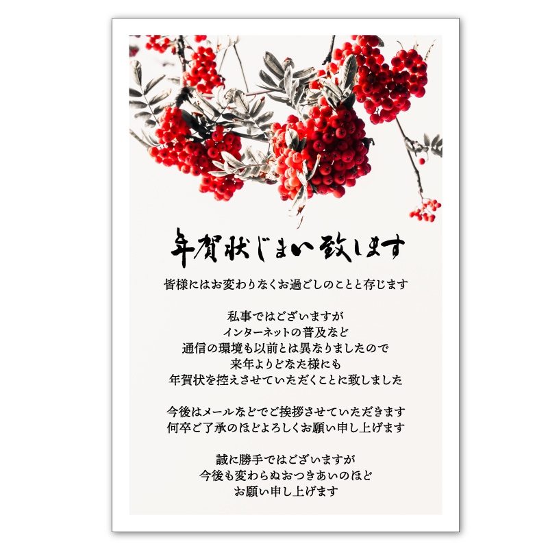 年賀状じまい はがき 文例 テンプレート 文章印刷済み 終活