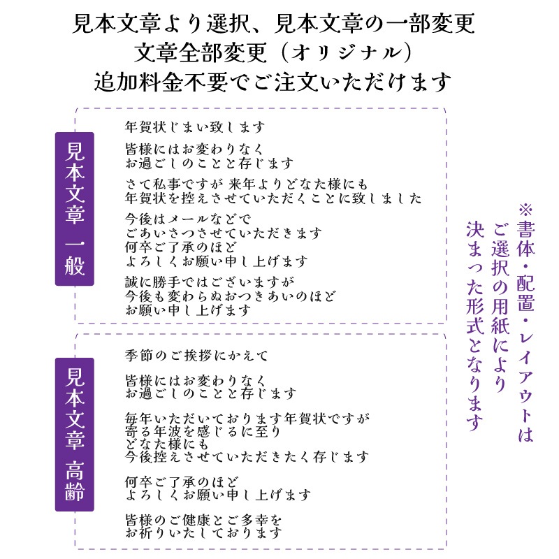 年賀状じまい はがき 清華 名入れ印刷 年賀状辞退 やめる 私製ハガキ 10枚～