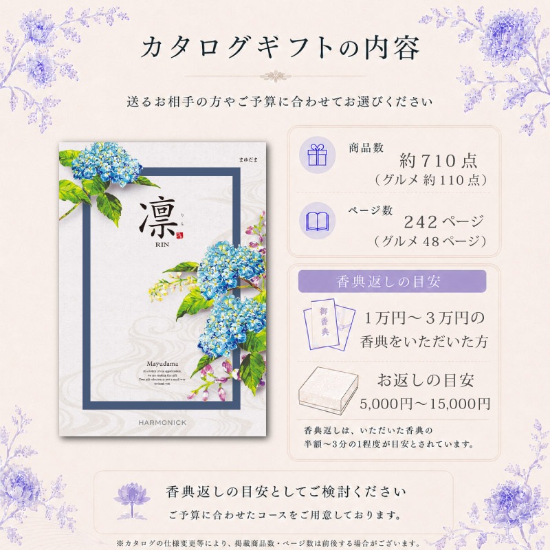 香典返し カタログギフト 6000円コースI 香典2万円前後への丁寧なお返し 奉書挨拶状・のし紙付き