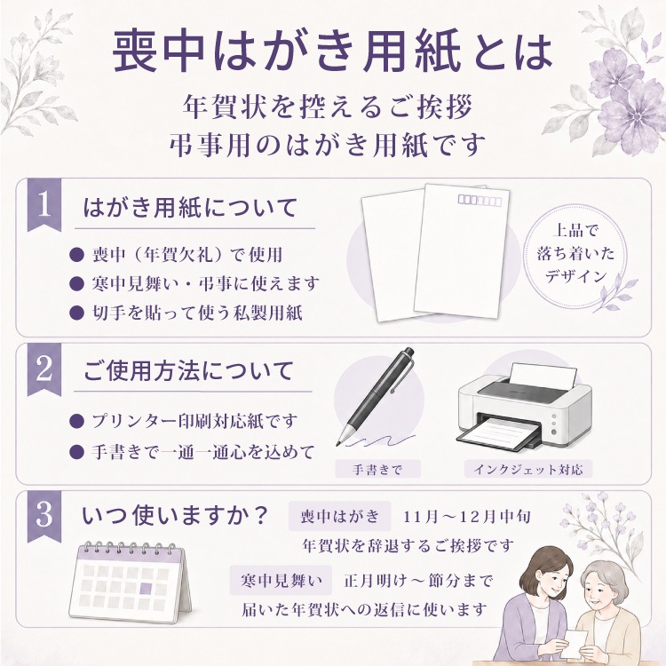 富士山 50枚 喪中はがき 用紙 私製はがき 日本の象徴 絵柄 寒中見舞い 弔事 法要 挨拶状 ハガキ