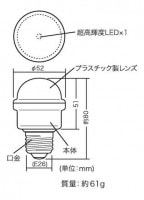 JEFCOM　LEDサイン球散光タイプ　P18SW-E2601-P　(E26口金　ピンク色)|LEDサイン球|LEDランプ