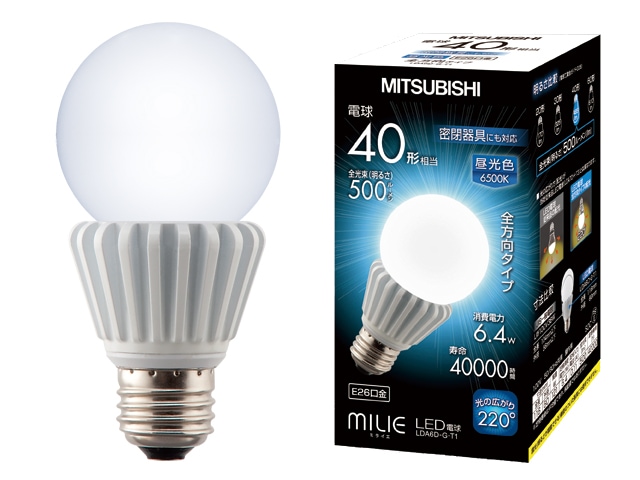 三菱電機 LED電球 MILIEミライエ LDA-6D-G/T1 電球40W形 昼光色 | LED