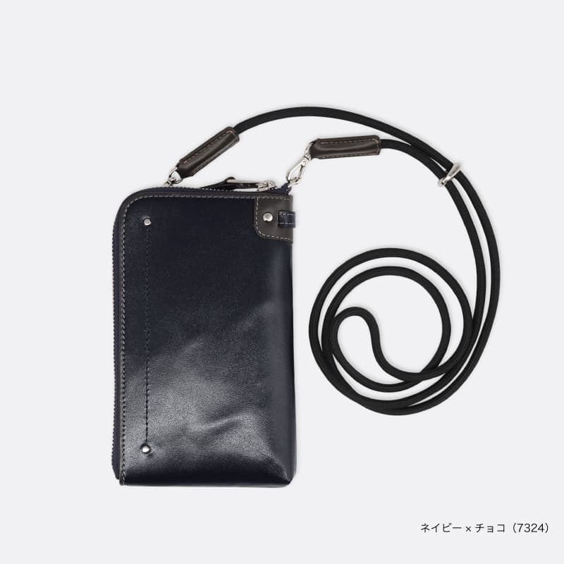 ティノ 本革小シボエンボス スマホウォレットショルダー 6.7インチ対応
