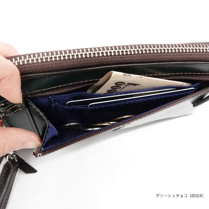 ティノ 本革小シボエンボス スマホウォレットショルダー 6.7インチ対応