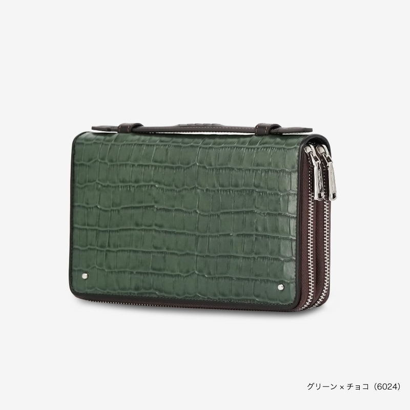 アモーレ 本革クロコ型押し オーガナイザー バッグインバッグ | 革小物