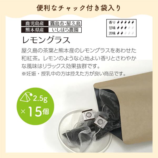 お徳用 鹿児島産和紅茶【レモングラス】 ティーバッグ 2.5g×15個 エコパック メール便