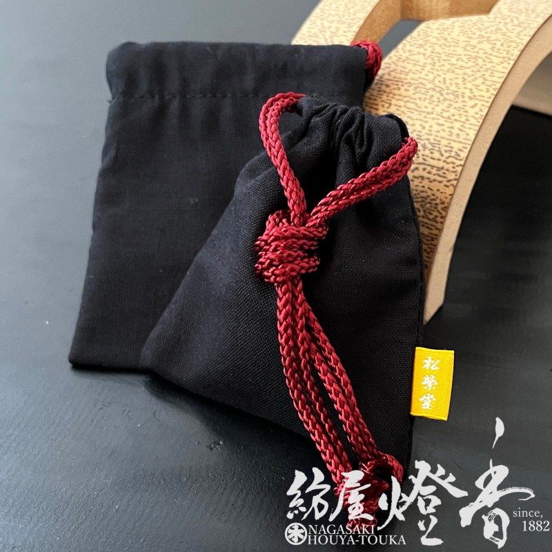 香用具『黒檀塗香入れ用【巾着袋・黒】PP袋入[綿素材]』松栄堂 | 香 