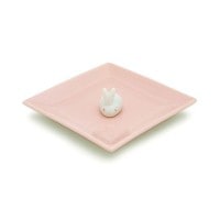 日本香堂の香器『陶器香皿＆うさぎ香立【ピンク】』スティック用