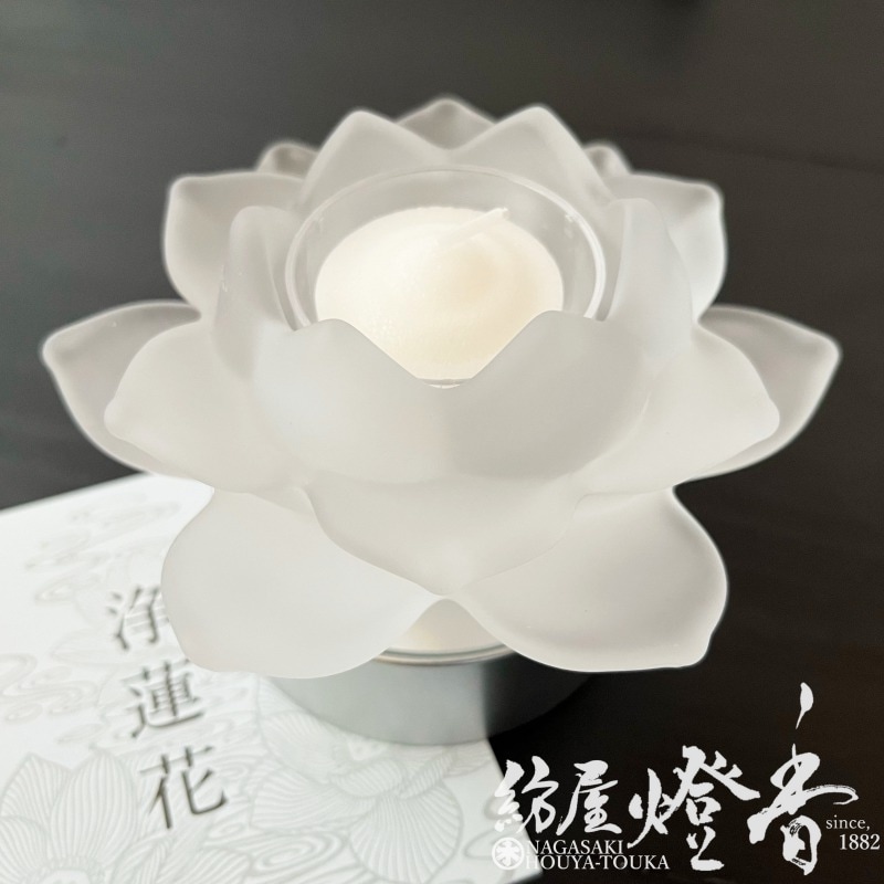 ご贈答/進物『清浄な灯り【浄蓮花(じょうれんか)/フロストホワイト】蓮