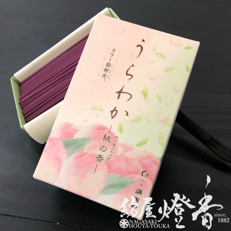 お線香『うらわか-URAWAKA-【桃の香-peach-/桃の葉エキス配合】短寸大