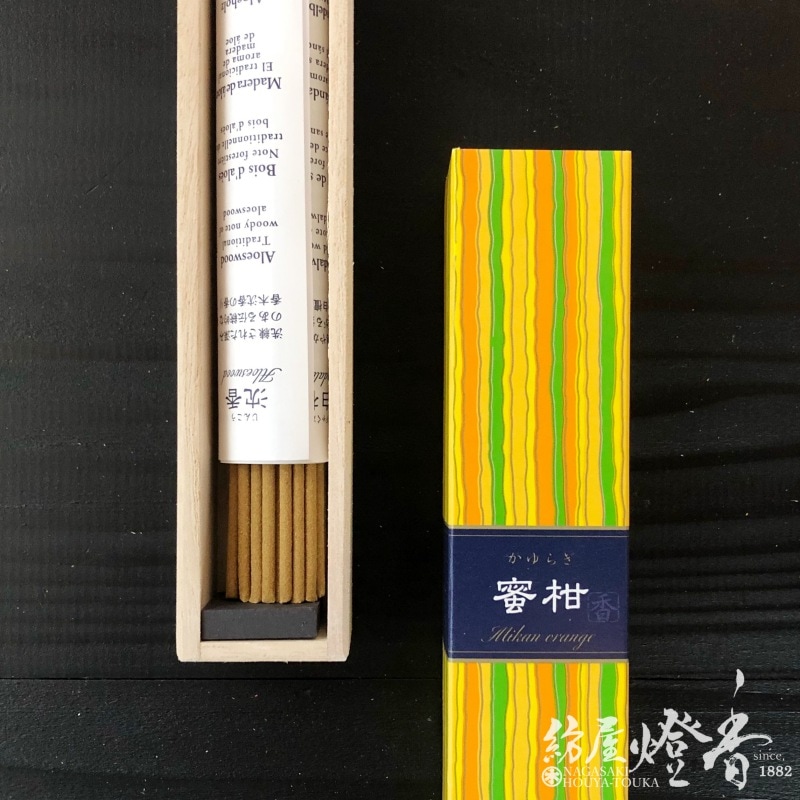 日本香堂 かゆらぎ 白桃 藤 蜜柑 みかん お香 7本 かゆらぎ 蜜柑 みかん お香 香立付 40本入 日本香堂 : ASストア - 通販