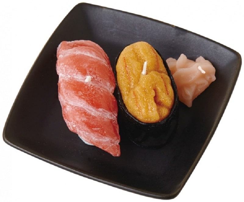 し*い様 カメヤマローソク 食品サンプル キャンドル まとめ売り バラ売り不可 カメヤマの故人の好物ローソク 『寿司キャンドルC（ウニ・大トロ）サビ