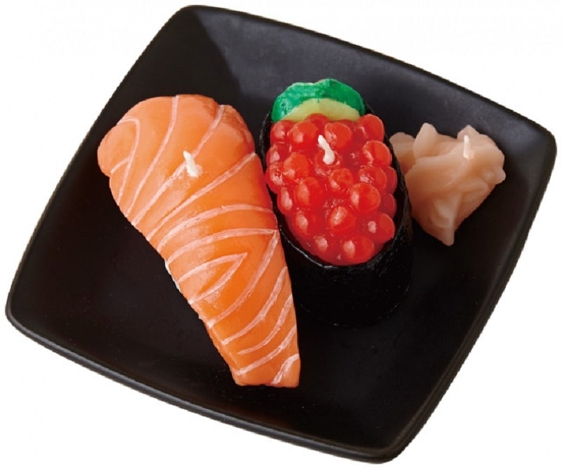 カメヤマの故人の好物ローソク 『寿司キャンドルD（サーモン・イクラ