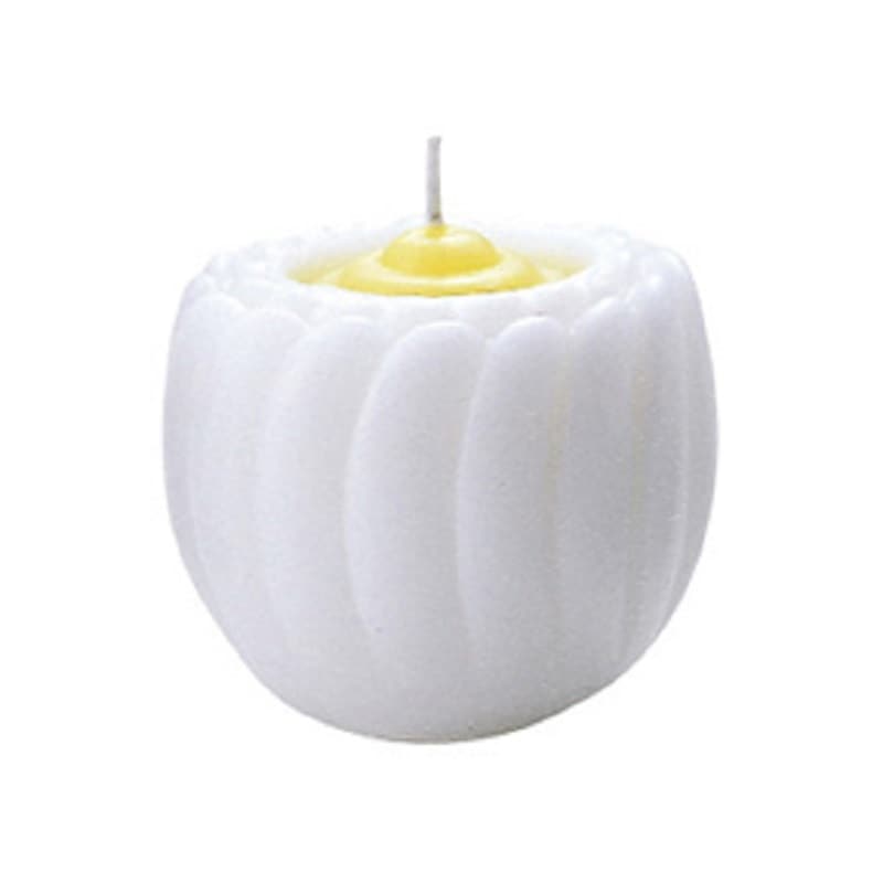 カメヤマの蓮型ローソク 『台なし ブロンマ 【白】』燃焼16時間