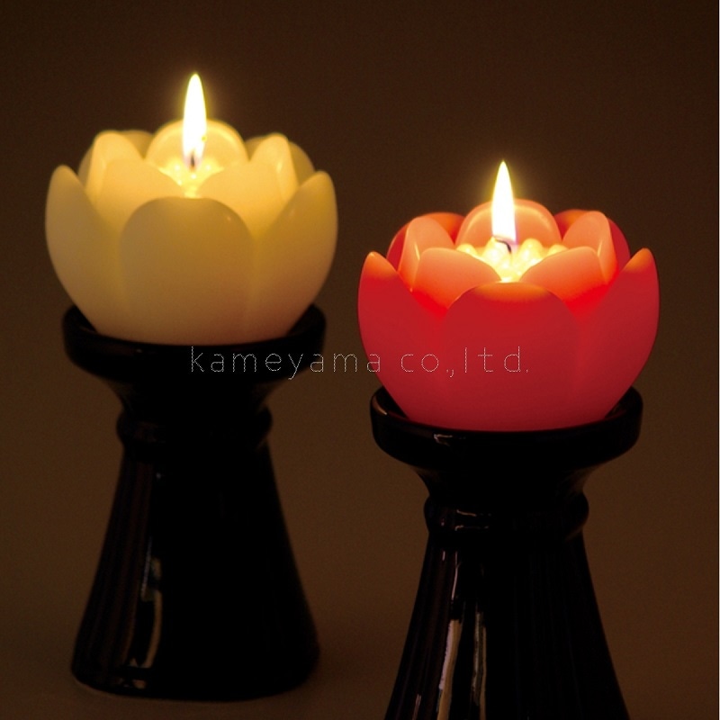 カメヤマの蓮型ローソク 『華蓮(かれん) 【ムラサキ】 』燃焼20時間