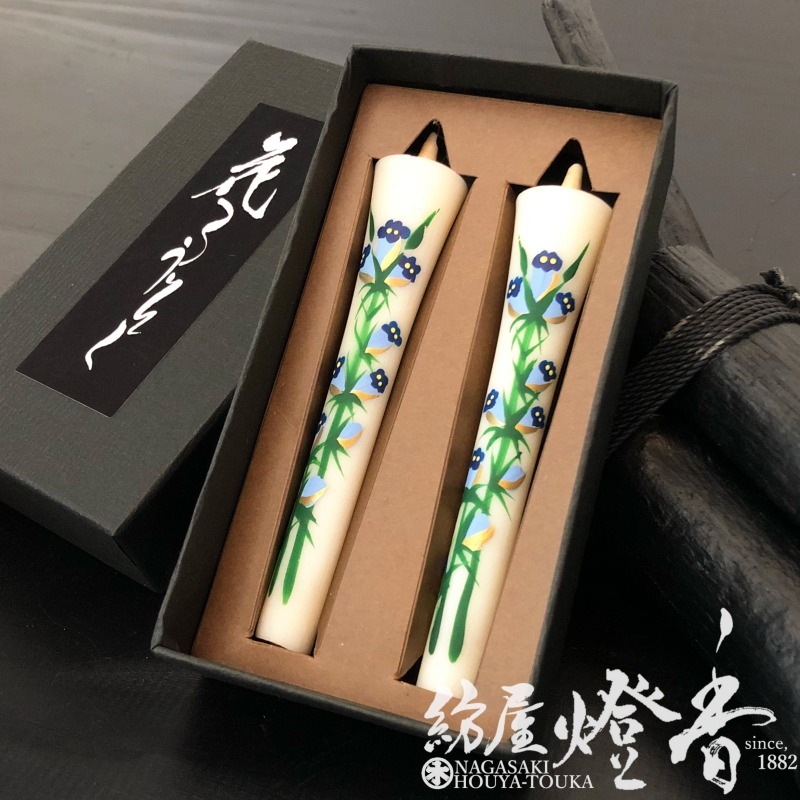 越後花ろうそく『四季の花【りんどう(竜胆)/10cm/2本入】和蝋燭/イカリ