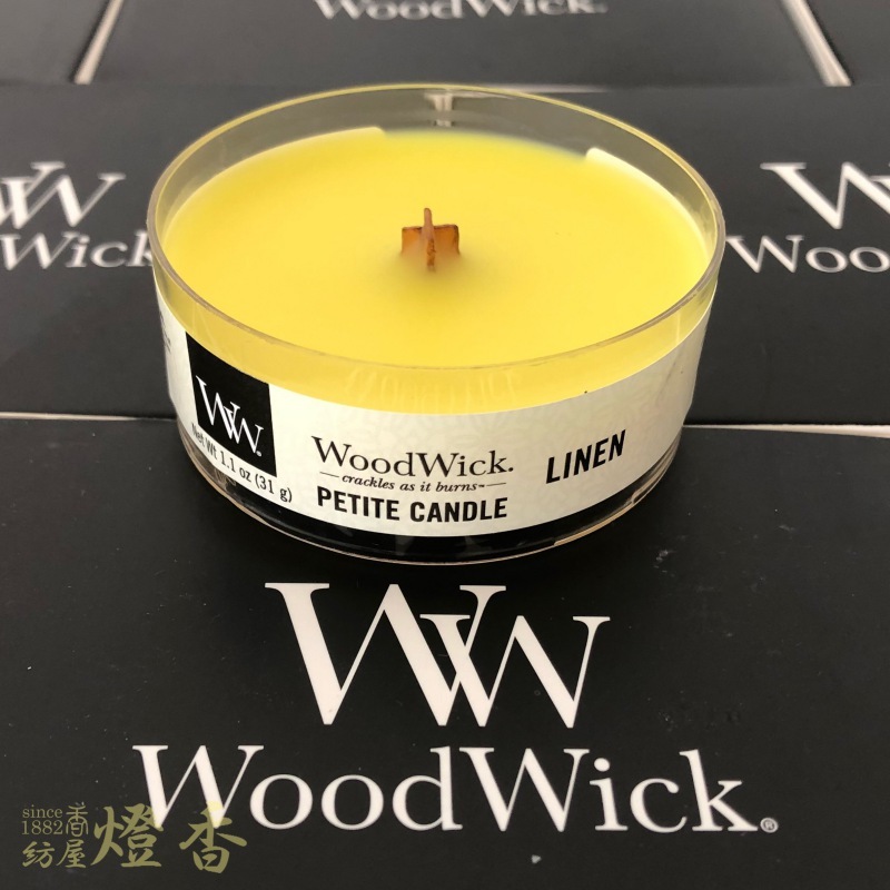 アロマキャンドル『ウッドウィック(WoodWick)【リネン】』燃焼6時間