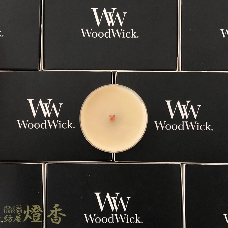 アロマキャンドル『WoodWick【バニラビーン-VANILLA BEAN-】プチ