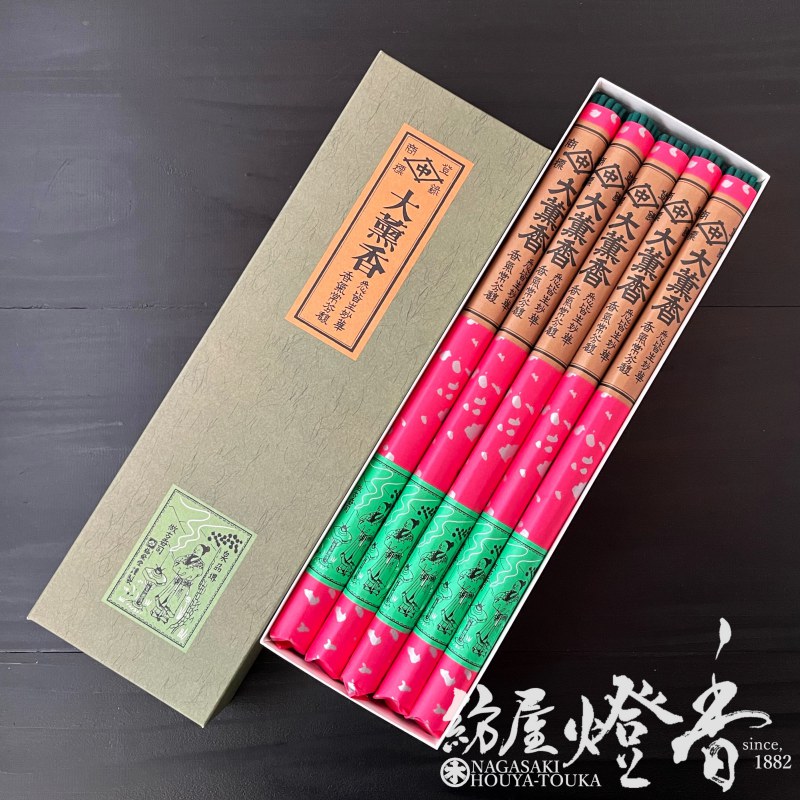 御寺院用長尺線香『青大薫香【大薫香】尺二寸(34cm)紙箱10把入[有煙