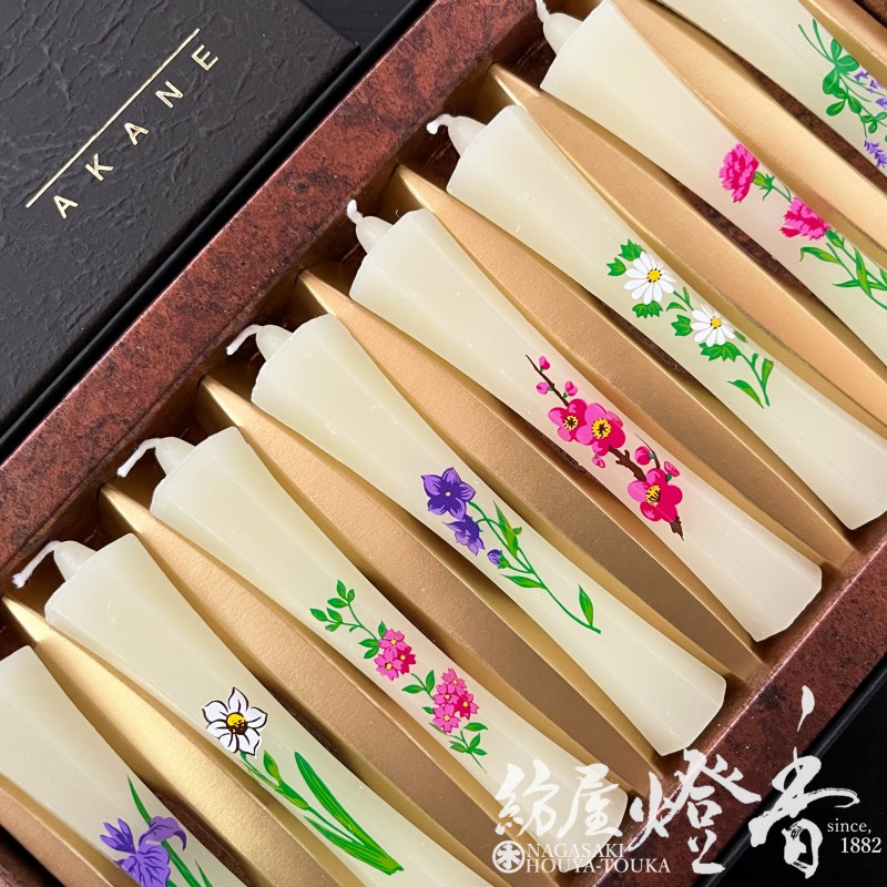 灯りギフト/贈答『蜜蝋の花束【蜜蝋六角和型・茜(あかね)-AKANE-】花絵