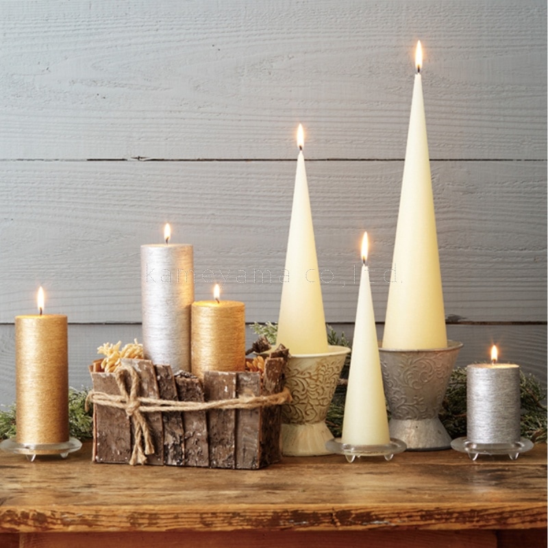 カメヤマキャンドル『ネオブラッシュコーン230【アイボリー】』燃焼10