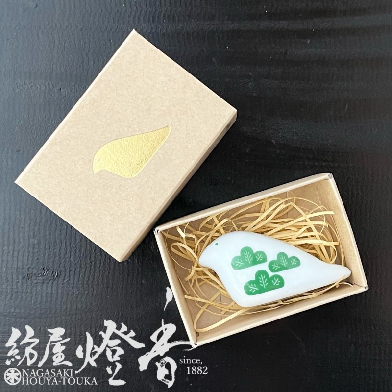 香立/香器『陶製香立・ハト(鳩)【マツ/MATSU】紙箱[スティックタイプ用