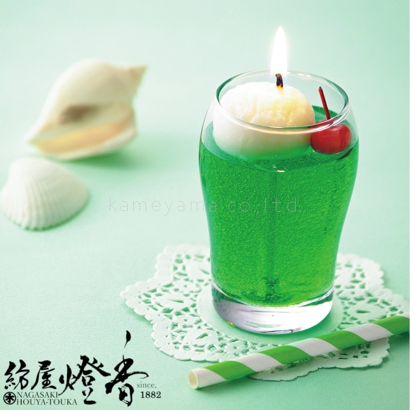 故人の好物キャンドル『まるで本物【クリームソーダキャンドル】香り付