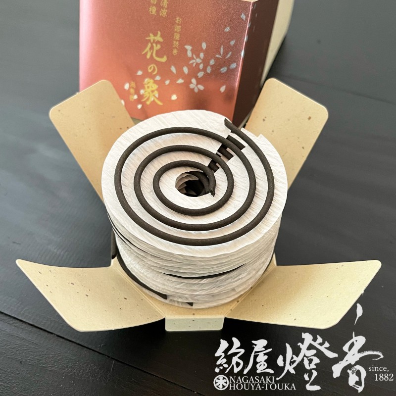 高級渦型線香『香りの象【清涼白檀・花の象（はなのしょう）】渦巻き15